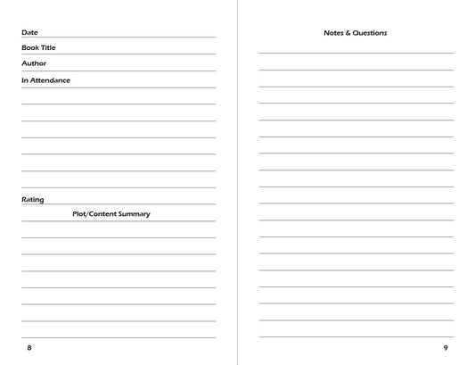 My Book Club Journal